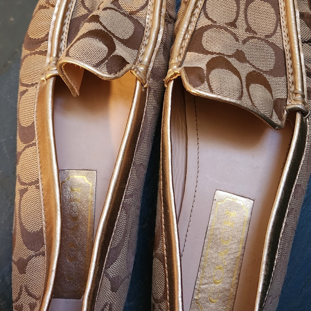 Coach slip on loafer with signature monogram size 9.5 womens